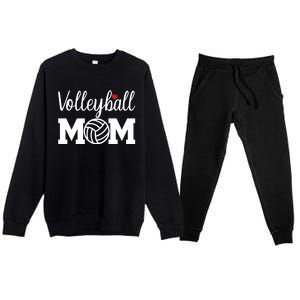 Volleyball Mom Cute Mom Life Volleyball Game Day Cheer Mom Gift Premium Crewneck Sweatsuit Set