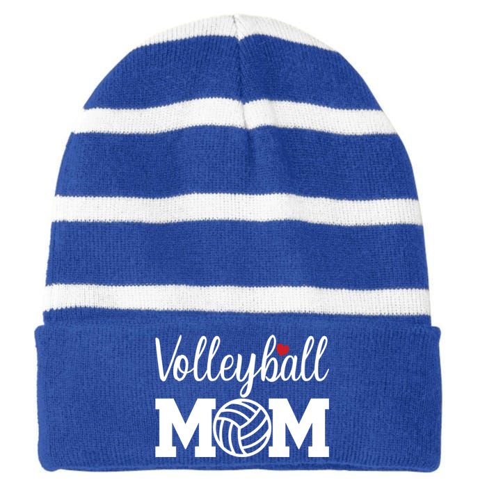 Volleyball Mom Cute Mom Life Volleyball Game Day Cheer Mom Gift Striped Beanie with Solid Band