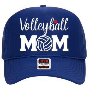 Volleyball Mom Cute Mom Life Volleyball Game Day Cheer Mom Gift High Crown Mesh Back Trucker Hat