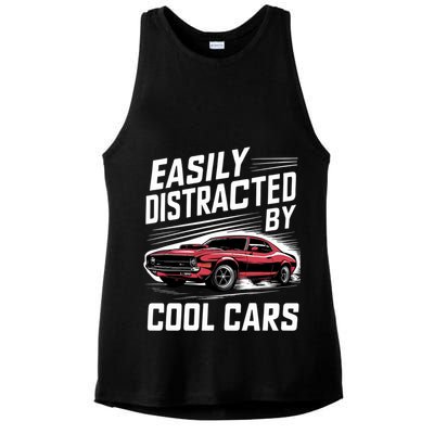 Vintage Muscle Car Easily Distracted By Cool Cars Great Gift Ladies PosiCharge Tri-Blend Wicking Tank