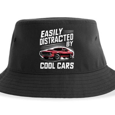Vintage Muscle Car Easily Distracted By Cool Cars Great Gift Sustainable Bucket Hat