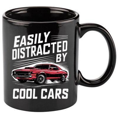 Vintage Muscle Car Easily Distracted By Cool Cars Great Gift 11oz C Handle Ceramic Mug
