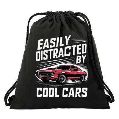 Vintage Muscle Car Easily Distracted By Cool Cars Great Gift Drawstring Bag
