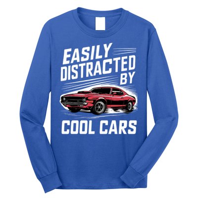 Vintage Muscle Car Easily Distracted By Cool Cars Great Gift Long Sleeve Shirt