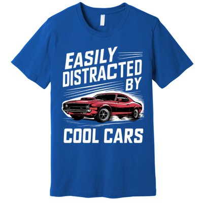 Vintage Muscle Car Easily Distracted By Cool Cars Great Gift Premium T-Shirt
