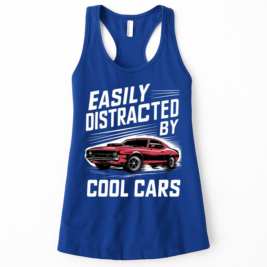 Vintage Muscle Car Easily Distracted By Cool Cars Great Gift Womens Tank Top