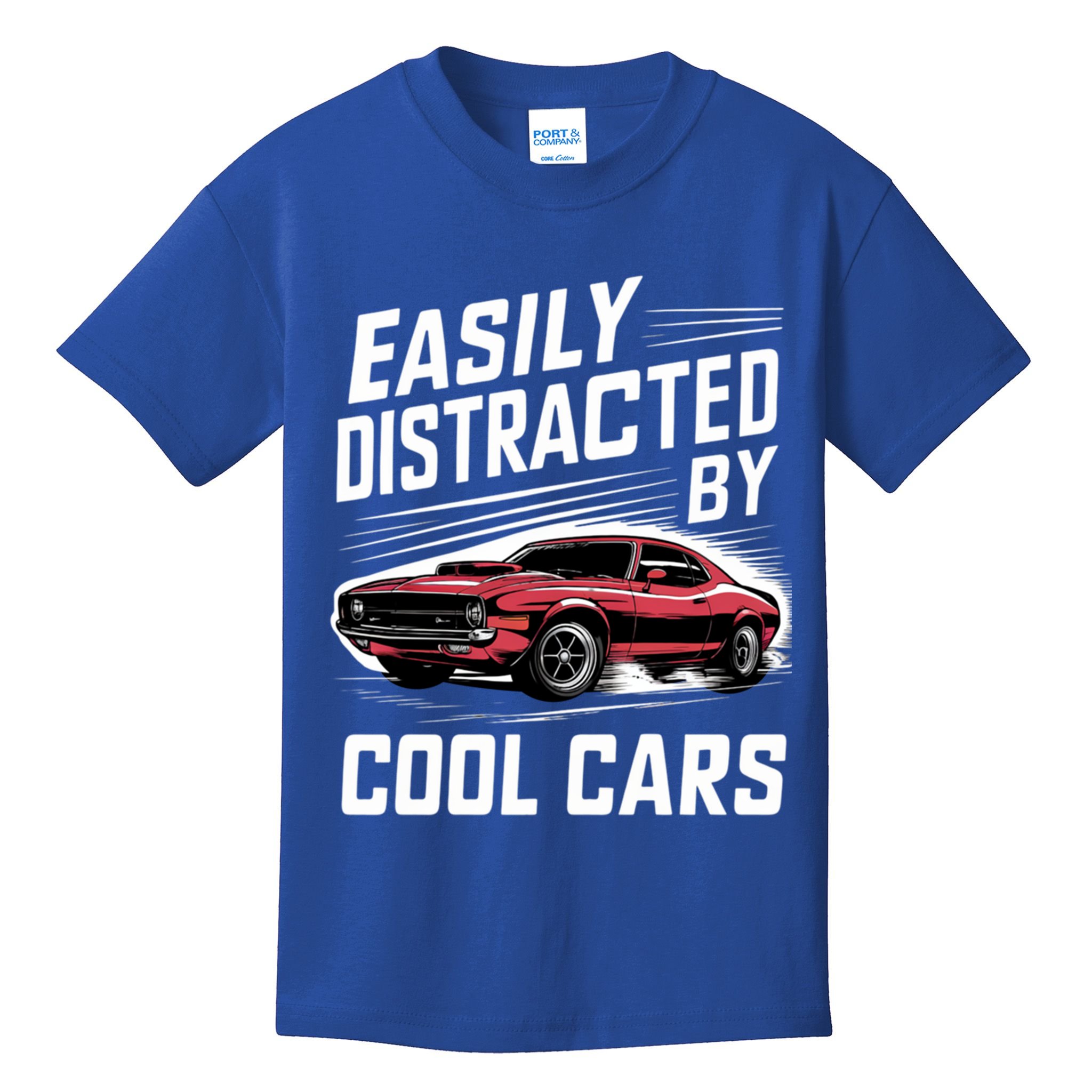 Vintage Muscle Car Easily Distracted By Cool Cars Great Gift Kids T-Shirt