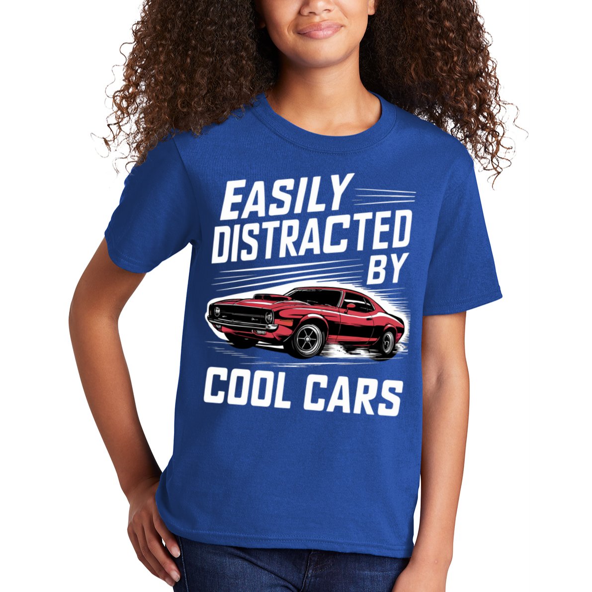Vintage Muscle Car Easily Distracted By Cool Cars Great Gift Kids T-Shirt