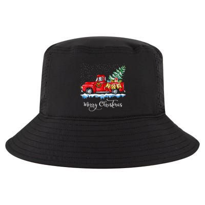 Vintage Merry Christmas Red Truck Old Fashioned Christmas Long Sleeve Cool Comfort Performance Bucket Hat