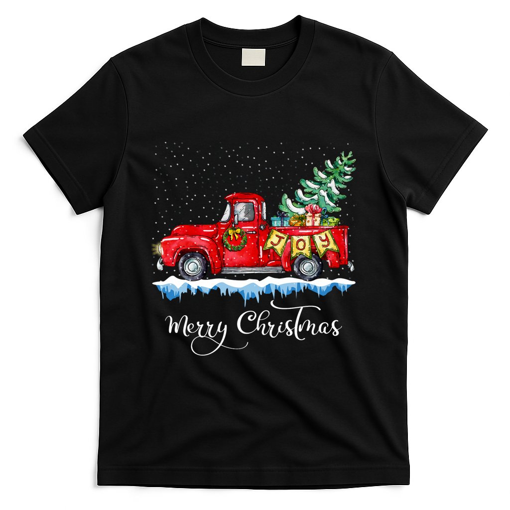 Vintage Merry Christmas Red Truck Old Fashioned Christmas Long Sleeve T-Shirt
