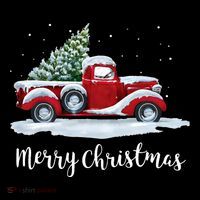 Vintage Merry Christmas Red Truck Old Fashioned Christmas T-Shirt