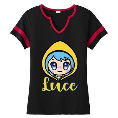 VaticanS Mascot Character Cute Anime Girl Luce Ladies Halftime Notch Neck Tee