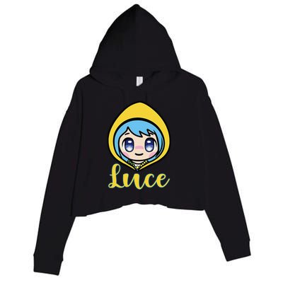 VaticanS Mascot Character Cute Anime Girl Luce Crop Fleece Hoodie