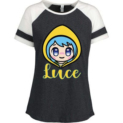 VaticanS Mascot Character Cute Anime Girl Luce Enza Ladies Jersey Colorblock Tee