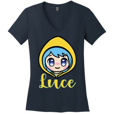 VaticanS Mascot Character Cute Anime Girl Luce Women's V-Neck T-Shirt