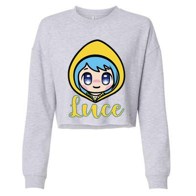 VaticanS Mascot Character Cute Anime Girl Luce Cropped Pullover Crew