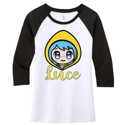 VaticanS Mascot Character Cute Anime Girl Luce Women's Tri-Blend 3/4-Sleeve Raglan Shirt