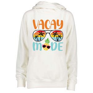 Vacay Mode Cute Vacation Summer Cruise Getaway Holiday Womens Funnel Neck Pullover Hood