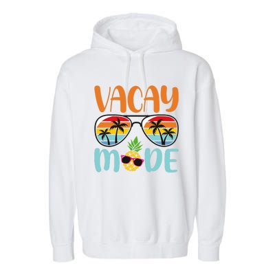 Vacay Mode Cute Vacation Summer Cruise Getaway Holiday Garment-Dyed Fleece Hoodie