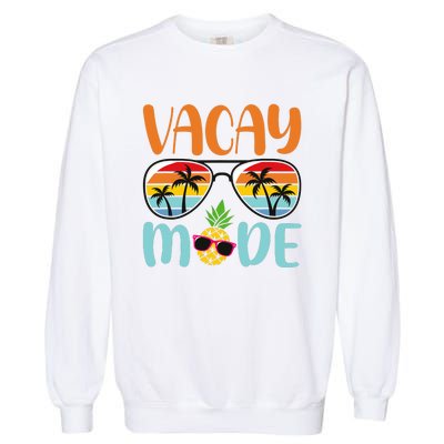 Vacay Mode Cute Vacation Summer Cruise Getaway Holiday Garment-Dyed Sweatshirt