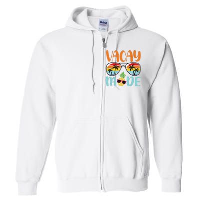 Vacay Mode Cute Vacation Summer Cruise Getaway Holiday Full Zip Hoodie