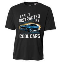 Vintage Muscle Car Easily Distracted By Cool Cars Gift Cooling Performance Crew T-Shirt