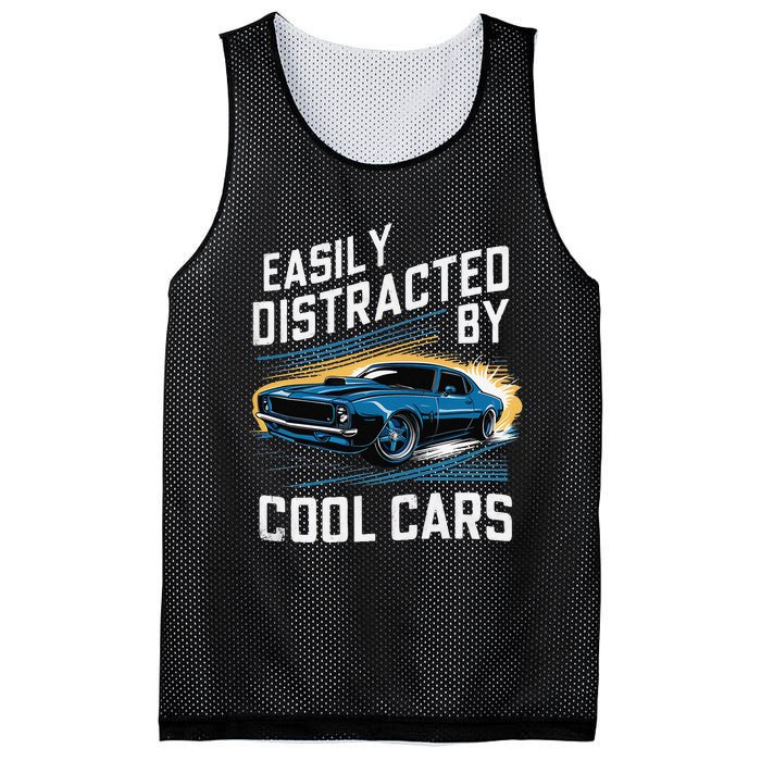 Vintage Muscle Car Easily Distracted By Cool Cars Gift Mesh Reversible Basketball Jersey Tank