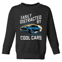 Vintage Muscle Car Easily Distracted By Cool Cars Gift Toddler Sweatshirt