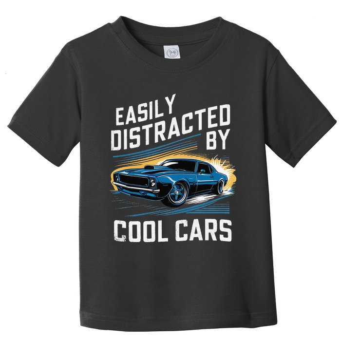 Vintage Muscle Car Easily Distracted By Cool Cars Gift Toddler T-Shirt