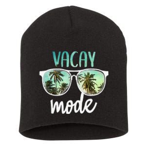 Vacay Mode Cute Vacation Summer Cruise Getaway Short Acrylic Beanie