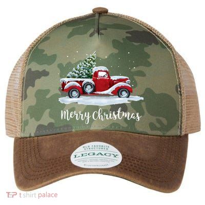 Vintage Merry Christmas Red Truck Old Fashioned Christmas Legacy Tie Dye Trucker Hat