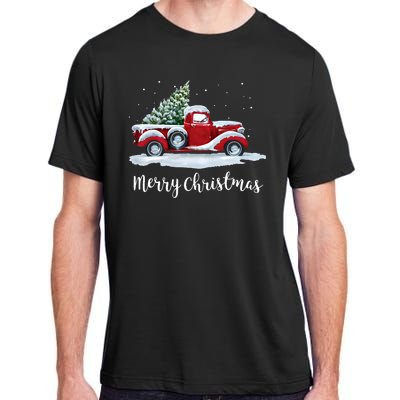 Vintage Merry Christmas Red Truck Old Fashioned Christmas Adult ChromaSoft Performance T-Shirt