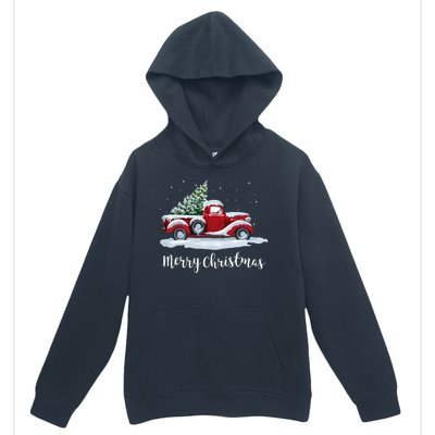 Vintage Merry Christmas Red Truck Old Fashioned Christmas Urban Pullover Hoodie