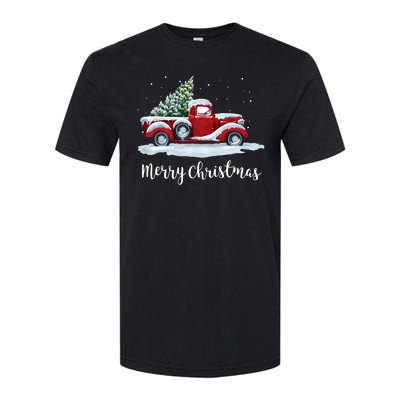 Vintage Merry Christmas Red Truck Old Fashioned Christmas Softstyle CVC T-Shirt