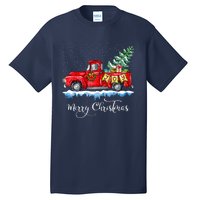 Vintage Merry Christmas Red Truck Old Fashioned Christmas Tall T-Shirt