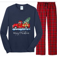 Vintage Merry Christmas Red Truck Old Fashioned Christmas Long Sleeve Pajama Set