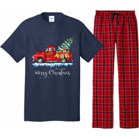 Vintage Merry Christmas Red Truck Old Fashioned Christmas Pajama Set