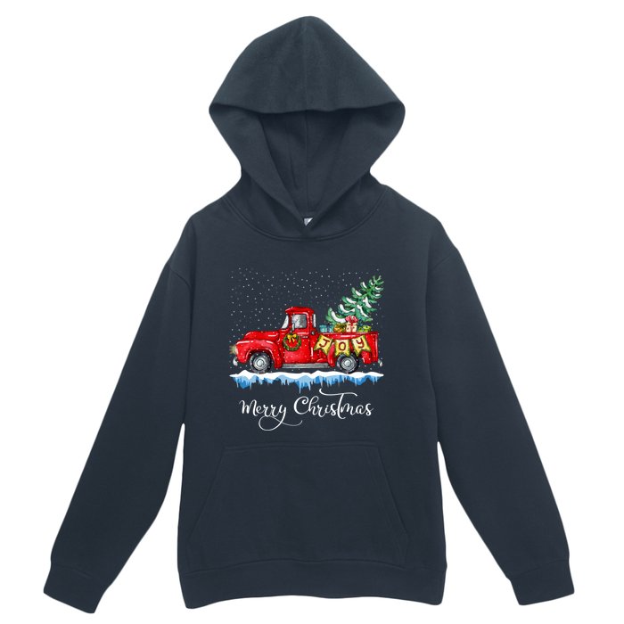 Vintage Merry Christmas Red Truck Old Fashioned Christmas Urban Pullover Hoodie