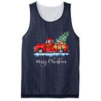 Vintage Merry Christmas Red Truck Old Fashioned Christmas Mesh Reversible Basketball Jersey Tank