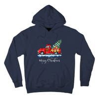 Vintage Merry Christmas Red Truck Old Fashioned Christmas Tall Hoodie