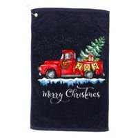 Vintage Merry Christmas Red Truck Old Fashioned Christmas Platinum Collection Golf Towel