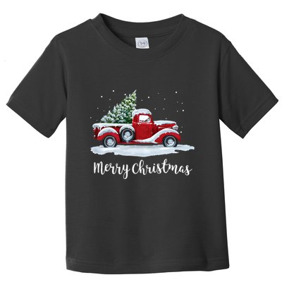 Vintage Merry Christmas Red Truck Old Fashioned Christmas Toddler T-Shirt