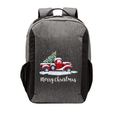 Vintage Merry Christmas Red Truck Old Fashioned Christmas Vector Backpack