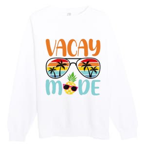 Vacay Mode Cute Vacation Summer Cruise Getaway Holiday Premium Crewneck Sweatshirt