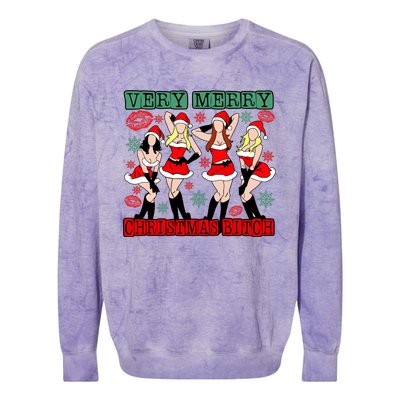 Very Merry Christmas Bitch Funny Girls Iconic Holiday Season Dancing Colorblast Crewneck Sweatshirt