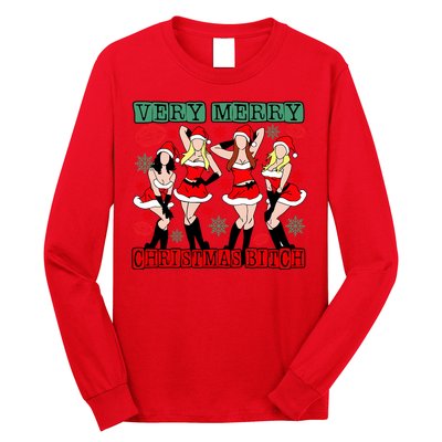 Very Merry Christmas Bitch Funny Girls Iconic Holiday Season Dancing Long Sleeve Shirt