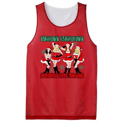 Very Merry Christmas Bitch Funny Girls Iconic Holiday Season Dancing Mesh Reversible Basketball Jersey Tank