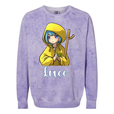 VaticanS Mascot Character Cute Anime Girl Luce Colorblast Crewneck Sweatshirt