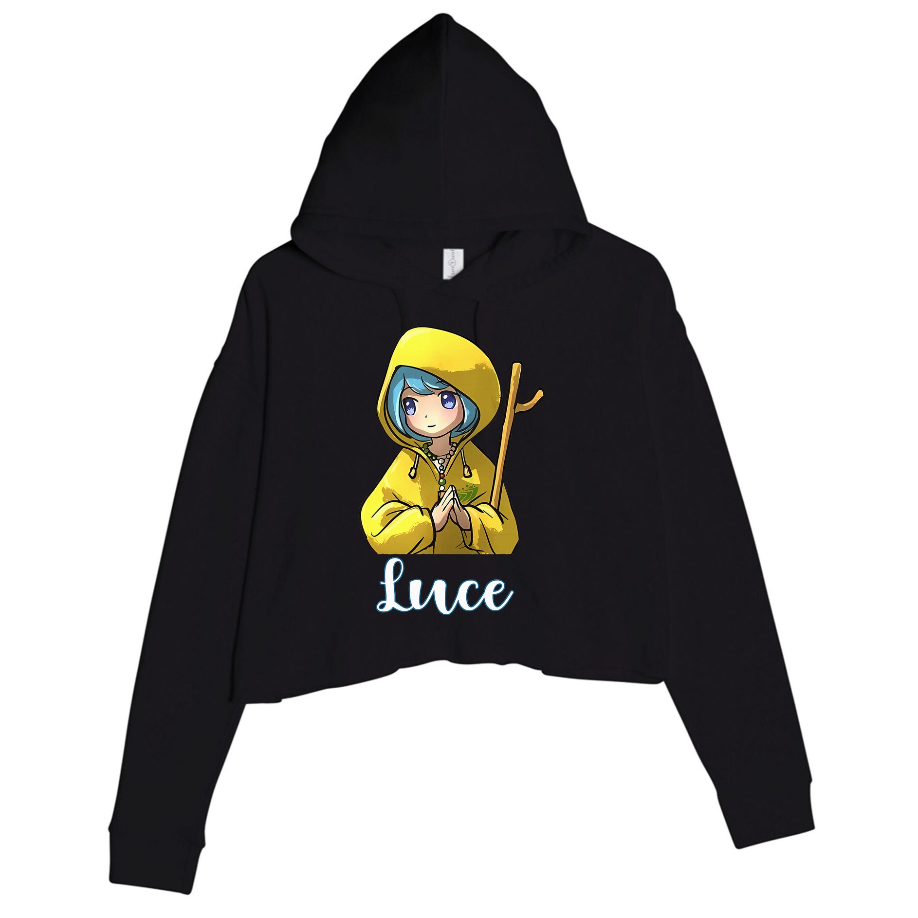 VaticanS Mascot Character Cute Anime Girl Luce Crop Fleece Hoodie