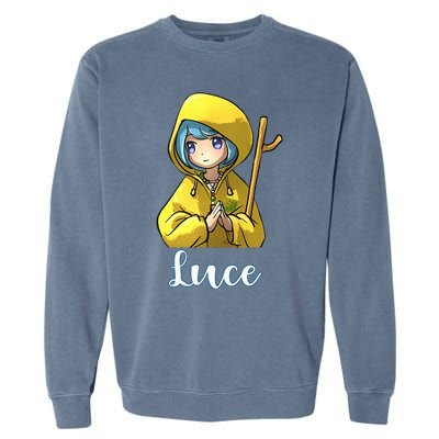 VaticanS Mascot Character Cute Anime Girl Luce Garment-Dyed Sweatshirt